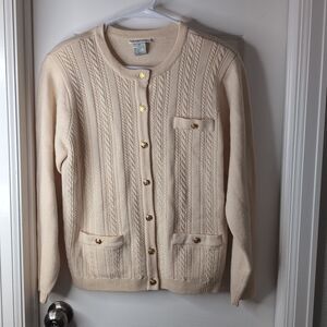 Talbots sweater vintage wool button front size M